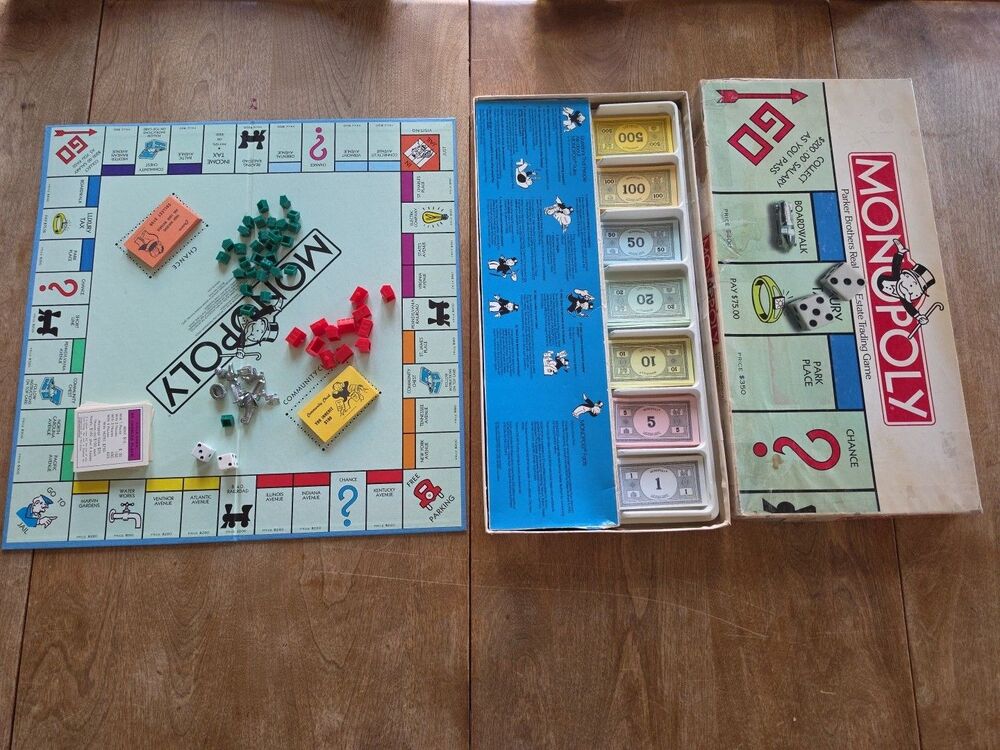 Monopoly Parker Brothers Real Estate Trading Game Vintage